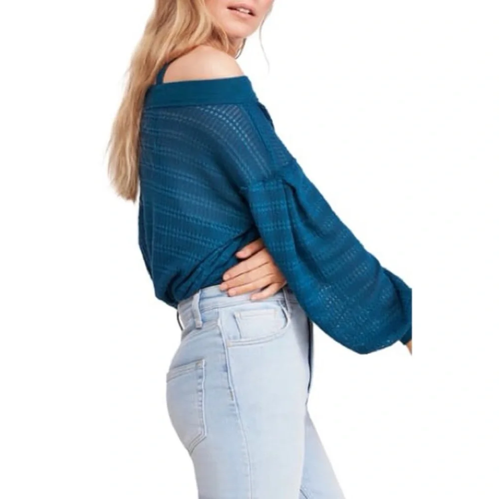 Free People Sistine Cold Shoulder Hacci Knit Top - Picture 3 of 13